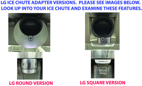 lg ice chute adapter, square version