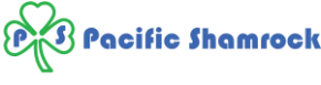 pacific shamrock logo and name with color